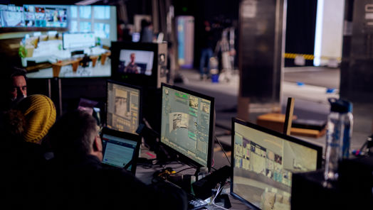 Crew working on computers