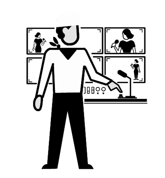 Multi-camera director illustration