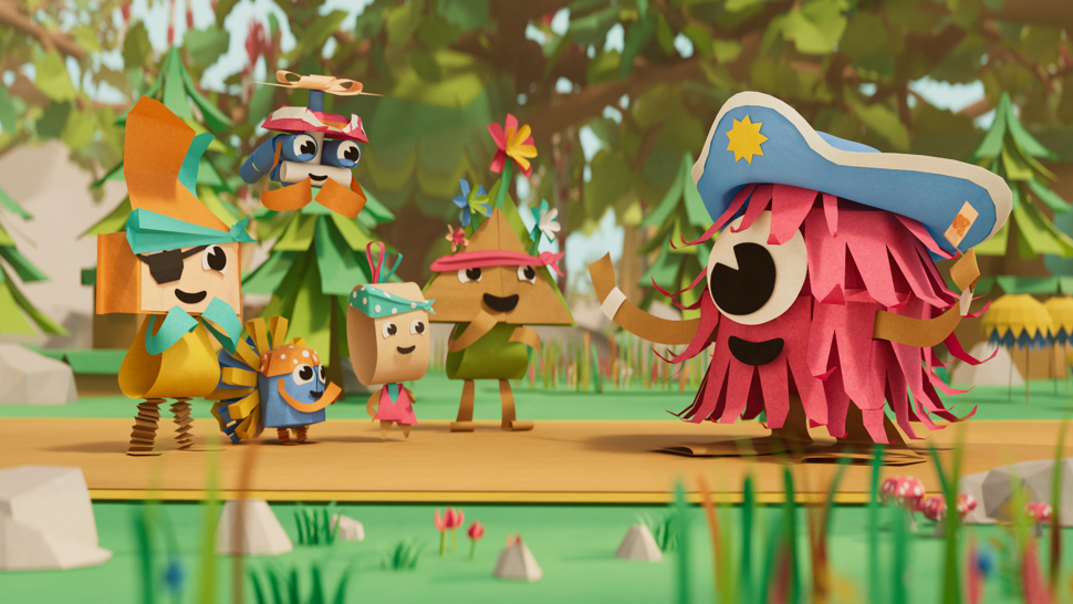 Production image of the characters from Pop Paper City