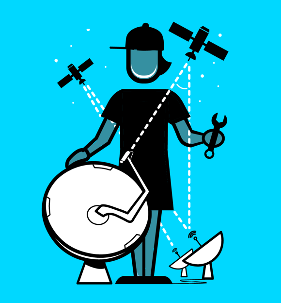 Satcomms engineer illustration