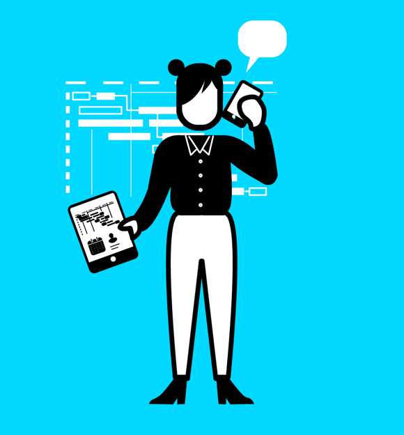 Trainee technical project manager illustration